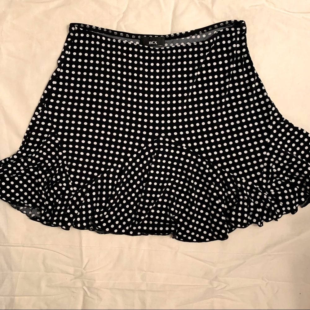 BCX womens mini-skirt, polka dots